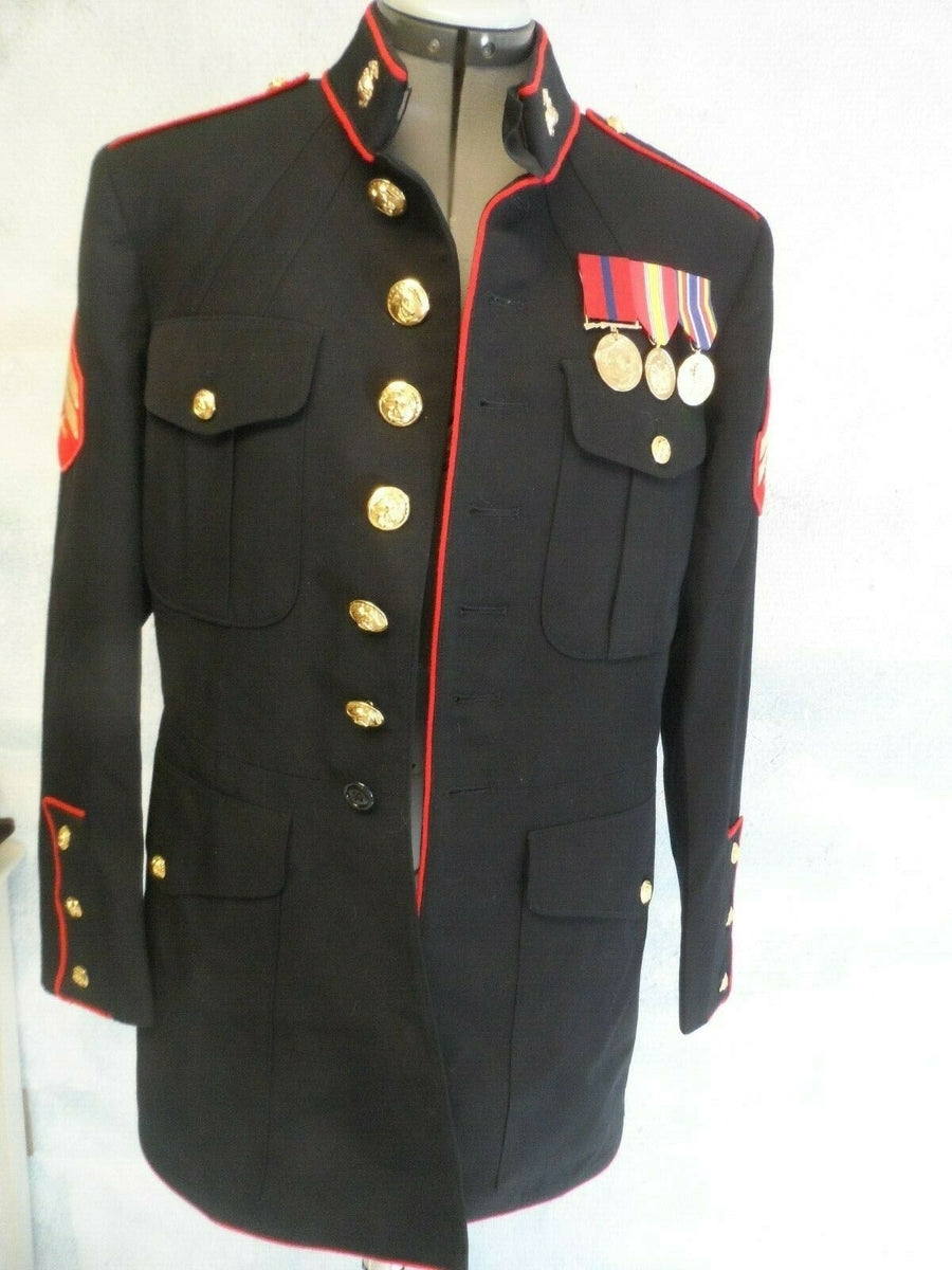 Authentic 43L Rare USMC Dress Blue Lance Corporal Jacket With 3 Medals –  camoLOTS.com