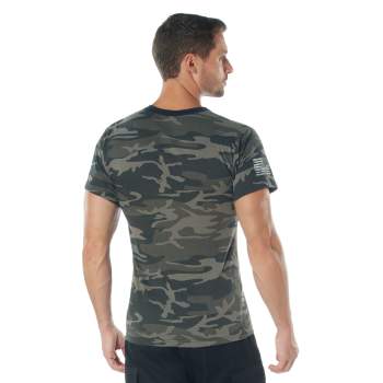 Camo US Flag T-Shirt - Black Camo