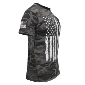 Camo US Flag T-Shirt - Black Camo