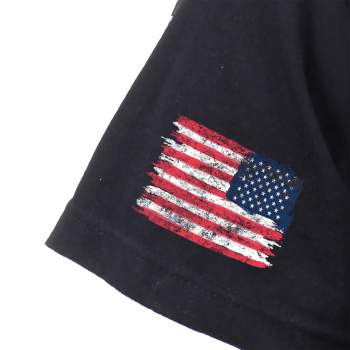 US Flag Bearded Skull T-Shirt - Black