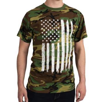 Camo US Flag T-Shirt - Black Camo