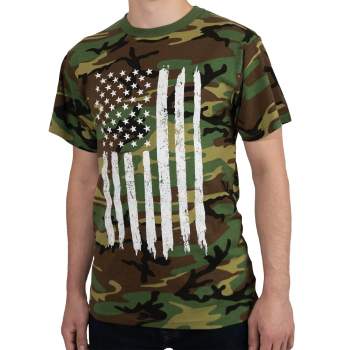 Camo US Flag T-Shirt - Black Camo