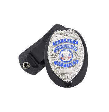 Leather Clip-on Badge Holder / Swivel Snap