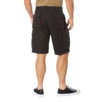 Vintage Style Solid Paratrooper Cargo Shorts