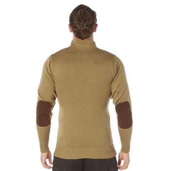 3-Button Sweater With Suede Accents
