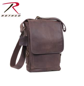 Brown Leather Military Tech Bag