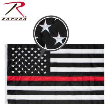 Deluxe Thin Red Line Flag / 3' X 5'