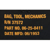 G.I. Type Zipper Pocket Mechanics Tool Bag With Military Stencil