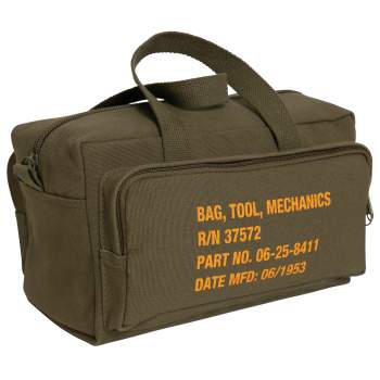 G.I. Type Zipper Pocket Mechanics Tool Bag With Military Stencil