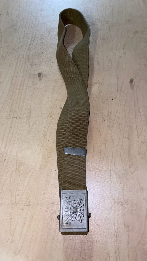 Vintage Italian Army Khaki 2 Inch Web Belt, with original buckle.