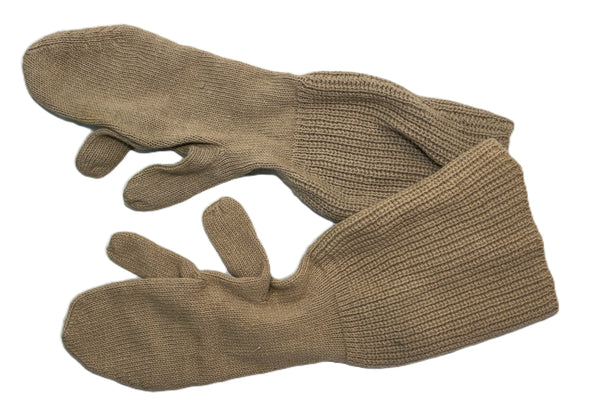 Canadian Military Tan Knit Trigger Finger Mittens