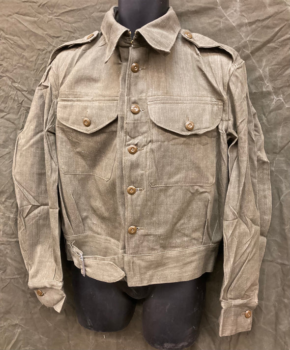 Vintage British Denim WWII Style Battledress Coat