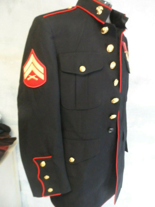Authentic 43L Rare USMC Dress Blue  Lance Corporal Jacket  With 3 Medals - SOLD